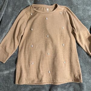 Unbranded Women's Tan and Brown Shirt